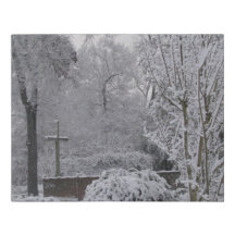 Snow scene Faux Wrapped Canvas Print