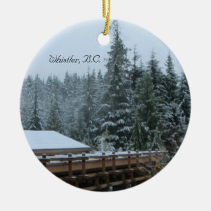 Snow Scene in Whistler, B.C. Ceramic Tree Decoration