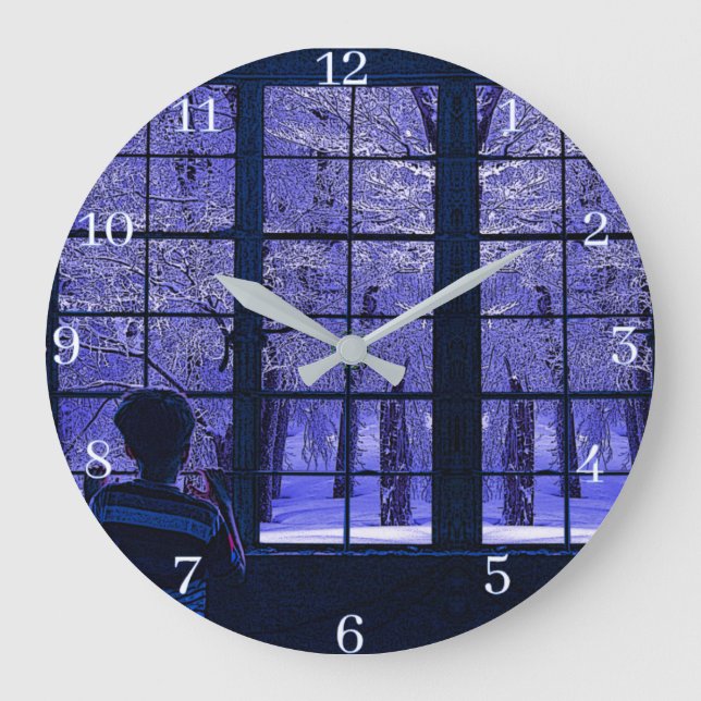 Snow Scene Large Clock (Front)