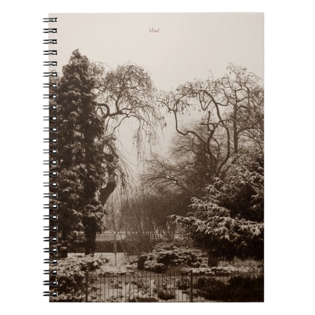 snow scene park and trees landscape in winter notebook (Front)