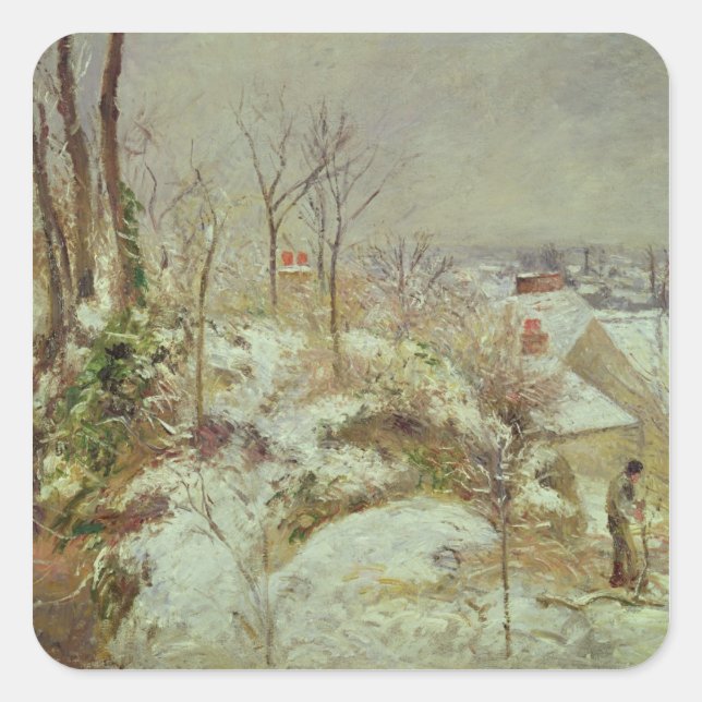 Snow Scene Square Sticker (Front)