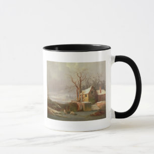 Snow Scene with Mill and Cottages Mug