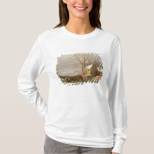 Snow Scene with Mill and Cottages T-Shirt