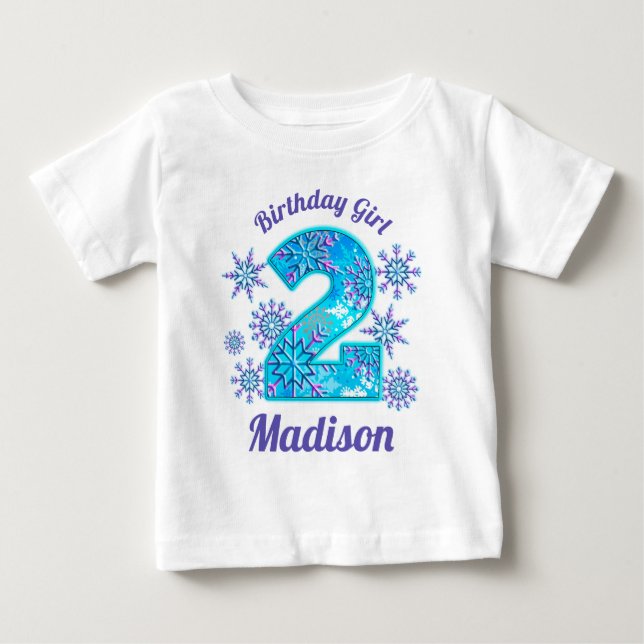 Snow Second Birthday frozen  Shirt (Front)