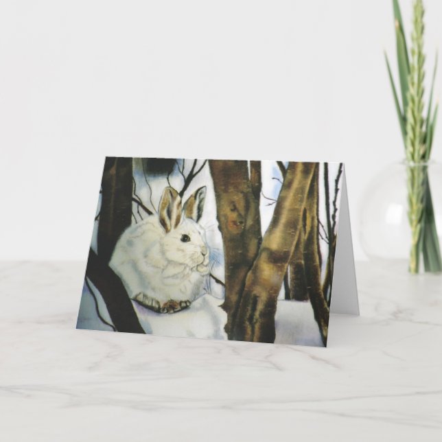 "Snow Shoe Hare" Holiday Card (Front)