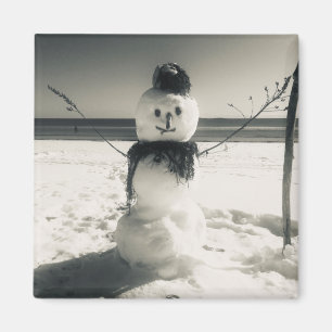 snow shore snowman magnet