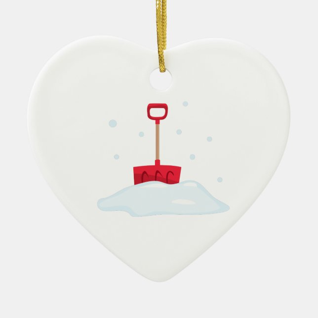 Snow Shovel Ceramic Tree Decoration (Front)