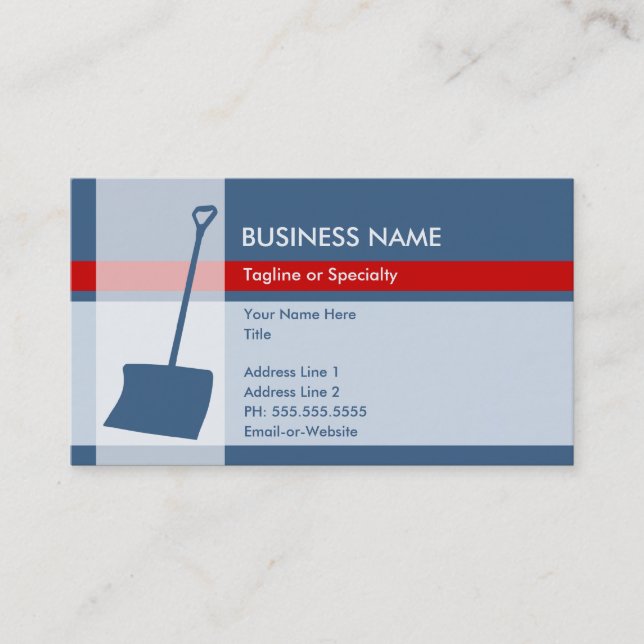 snow shovel elegance business card (Front)