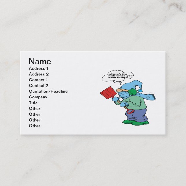 Snow Shovel Humour Business Card (Front)