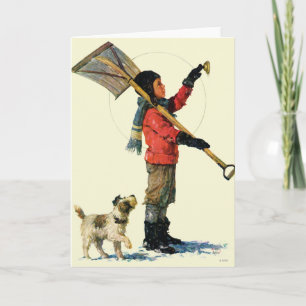 Snow Shoveler Holiday Card