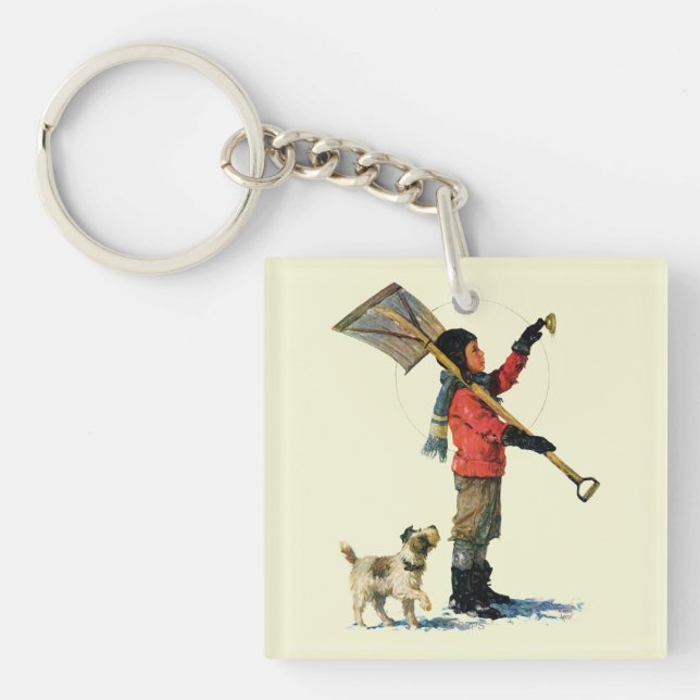 Snow Shoveler Key Ring (Front)