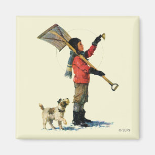 Snow Shoveler Magnet