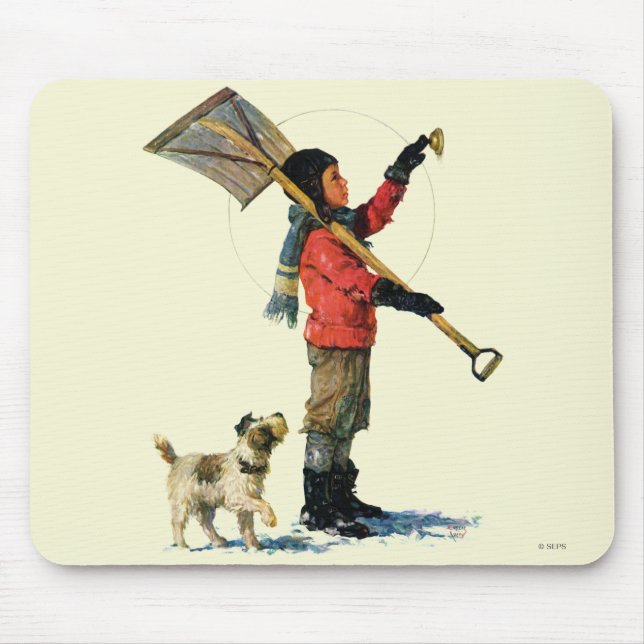 Snow Shoveler Mouse Mat (Front)