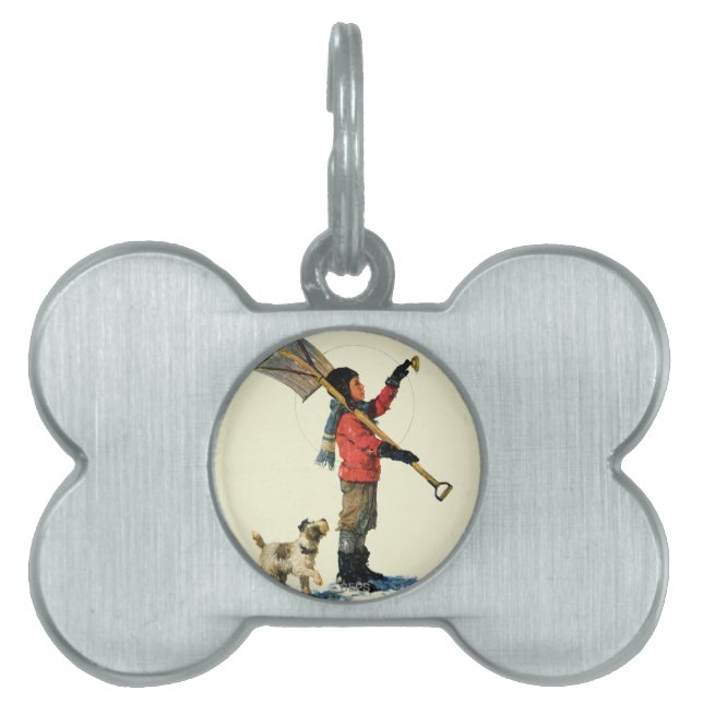 Snow Shoveler Pet Name Tag (Front)