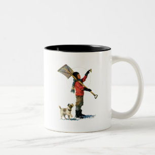 Snow Shoveler Two-Tone Coffee Mug
