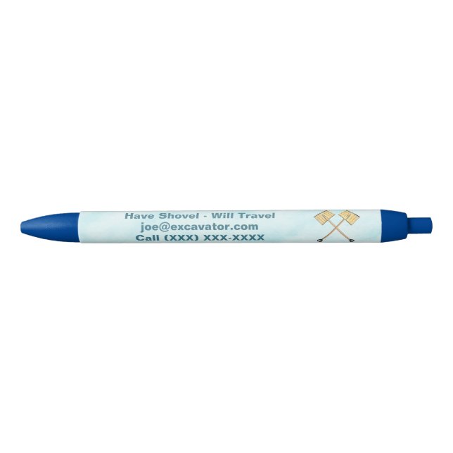 Snow Shoveling Business Blue Ink Pen (Front)