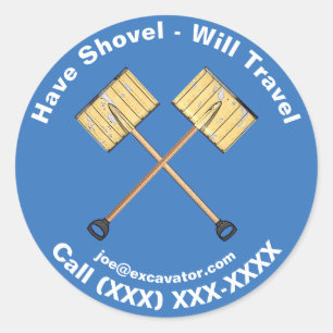 Snow Shoveling Business Classic Round Sticker
