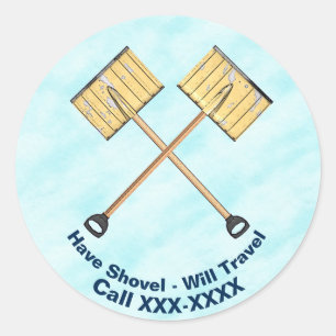 Snow Shoveling Business Classic Round Sticker