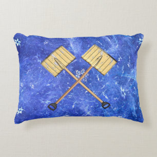 Snow Shoveling Business Decorative Cushion