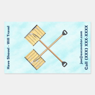 Snow Shoveling Business Rectangular Sticker