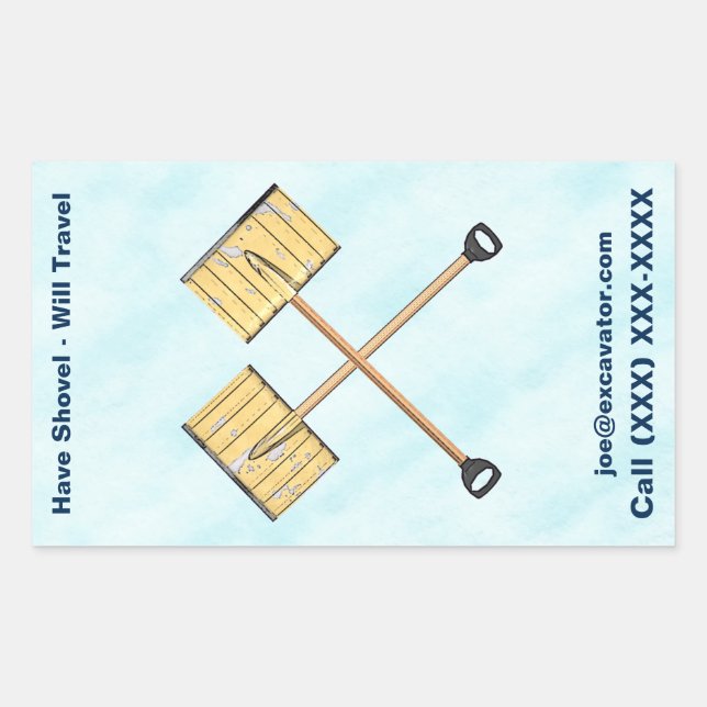 Snow Shoveling Business Rectangular Sticker (Front)