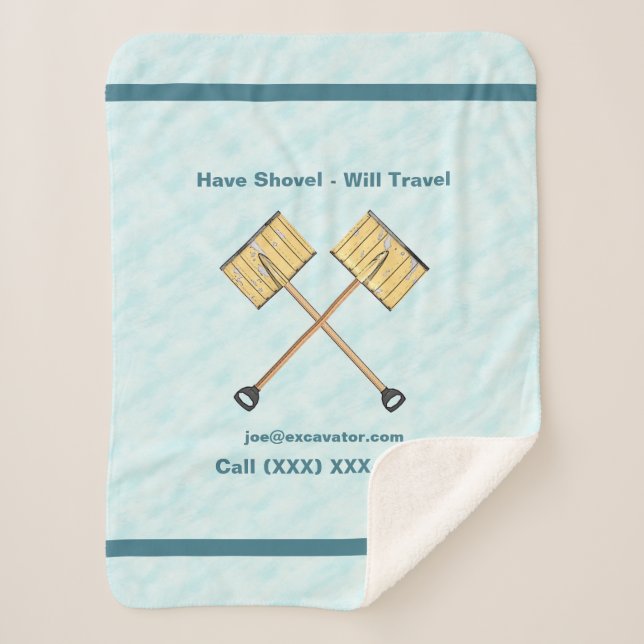Snow Shoveling Business Sherpa Blanket (Front)