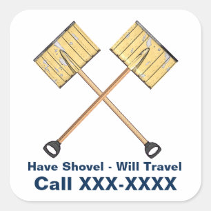 Snow Shoveling Business Square Sticker