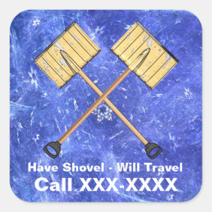 Snow Shoveling Business Square Sticker