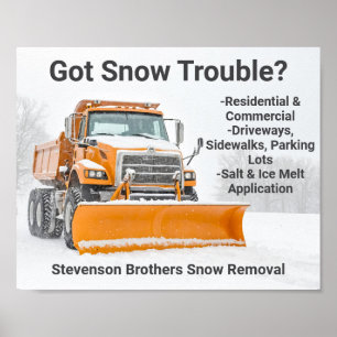 Snow Shoveling Removal Truck Modern Company Poster