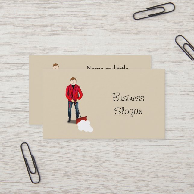 Snow Shoveling Service Business Card (Front/Back In Situ)