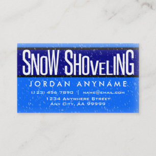 Snow Shoveling With Snow Falling Business Card