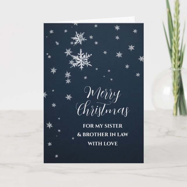 Snow Sister & Brother in Law Merry Christmas Card (Front)