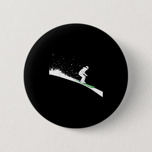Snow ski dad funny winter sports skis skiing 6 cm round badge