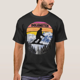 Snow Ski Dolomites Skiing Fields Italy T-Shirt