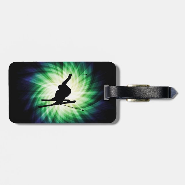 Snow Ski Gift Luggage Tag (Back Horizontal)