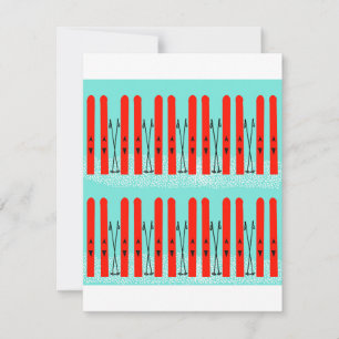 Snow ski holiday card