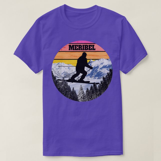 Snow Ski Meribel Skiing Fields France T-Shirt (Design Front)