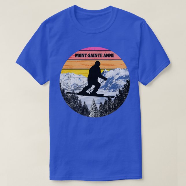 Snow Ski Mont Sainte Anne Skiing Fields Canada T-Shirt (Design Front)