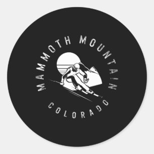 Snow Ski Mountain Ski Skiing Snowboarding Winter C Classic Round Sticker