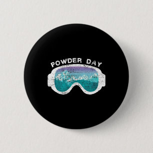 Snow Ski Powder Day Snowboarding Mountain Sport 6 Cm Round Badge