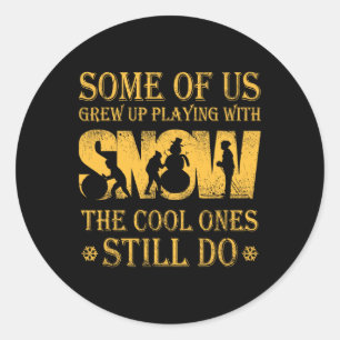 Snow Ski Stuff Retro Design For Ski Snowboarding Classic Round Sticker