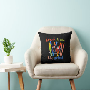 Snow Skiers Pillow