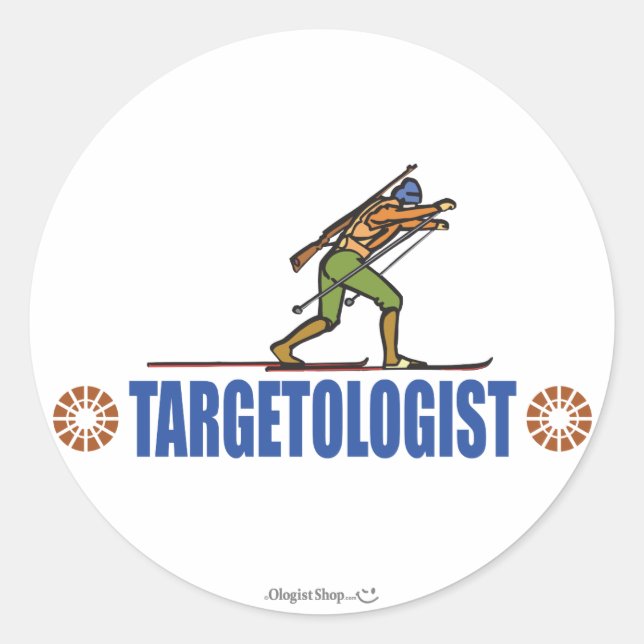 Snow Skiing Biathlon Classic Round Sticker (Front)