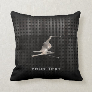 Snow Skiing; Cool Black Cushion