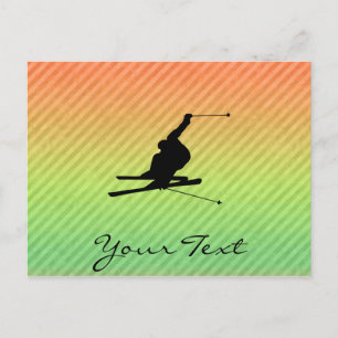 Snow Skiing Postcard