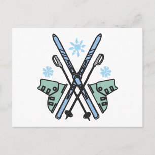 Snow Skiing Postcard