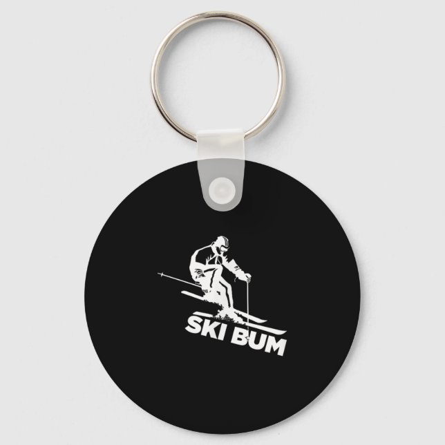 Snow Skiing - Ski Bum T Shirt  Key Ring (Front)
