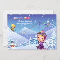 Snow Skiing Tot Invitation