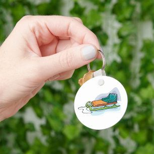 Snow Sled Key Ring