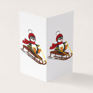 Snow Sledding Penguin Cute Animals Winter